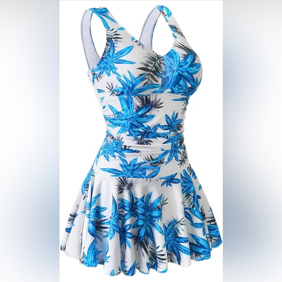 Aontus Other - AONTUS Women's XL 1pc Plus Size Swimsuit Swin Dress Swimwear Bathing Suit NWT